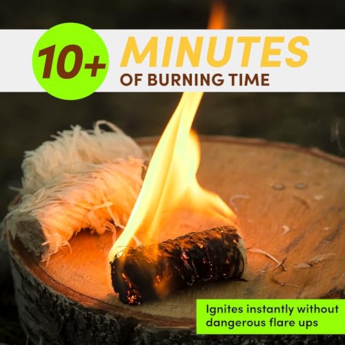 Natural Fire Starter Rolls - 50 Pack for Campfires, Grills & Fireplaces - Quick & Clean Ignite
