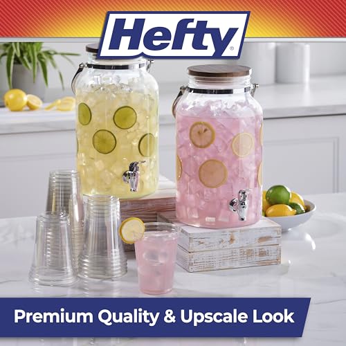 Hefty Party Perfect Clear Plastic Cups, 18oz, 28 Count - Shatter-Resistant