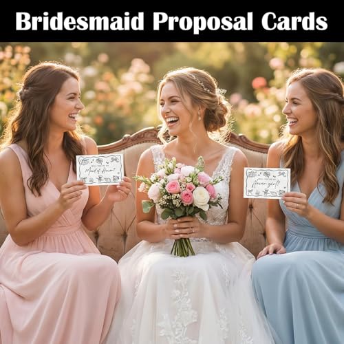 12-Piece Bridesmaid Proposal Card Set with Envelopes & Stickers