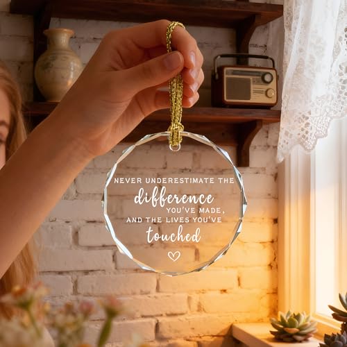 Inspirational Thank You Gift Crystal Ornament - Retirement Appreciation Keepsake - Variation of THIS listing