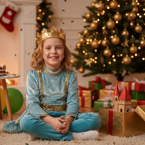 Gold Foam Birthday Crowns - 6 Pack Party Hats for Kids