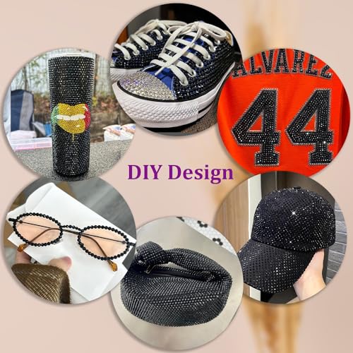 Black Resin Flatback Jelly Rhinestones Kit with B7000 Glue and Tools