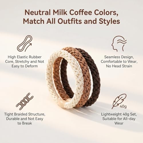 QUUPY 15-Piece Braided Hair Ties, Multicolor Elastic Ponytail Holders