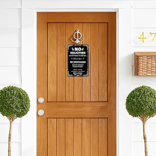 Durable Metal No Soliciting Yard Sign - Private Property Decor
