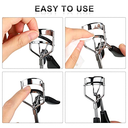 Mudder 80 Pieces Eyelash Curler Refills Silicone Rubber Replacement Pads Black