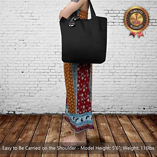 TOPDesign Large 12oz Cotton Canvas Tote Bag - Reusable Grocery & Craft Bag