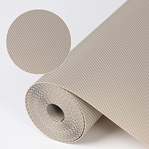 HooTown Khaki Kitchen Shelf Liner - Non-Adhesive 11.8" x 59"