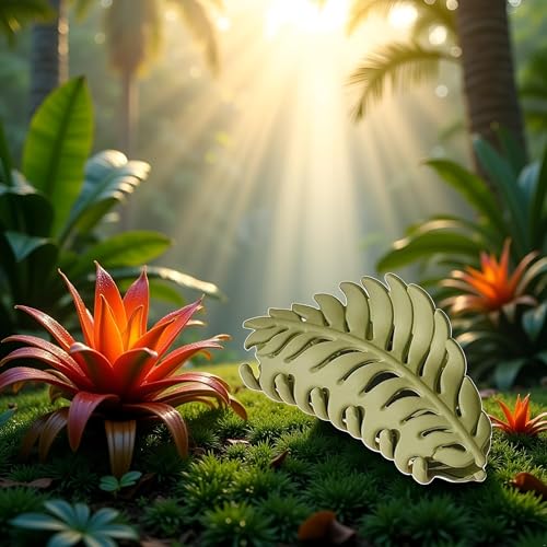 Green Leaf Hair Claw Clip 3.5 Inch Non-Slip Barrette for Women