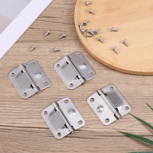 4pcs Stainless Steel Cooler Hinges Replacement for Coleman Parts, Ice Chest Hinge Repair Kit with 16 Screws, Camping Coolers Accessories Compatible with 5235 5250 5286b 6262 6270 Most Models