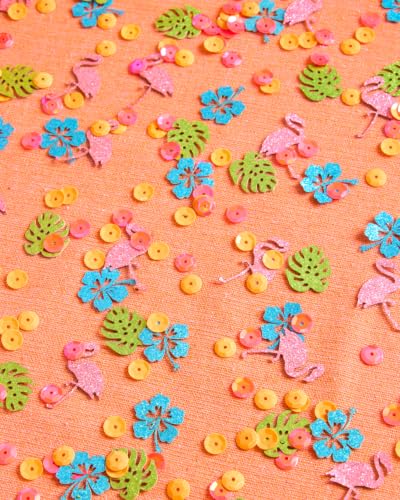 Flamingo & Palm Tree Confetti - 200 pcs Tropical Party Decor