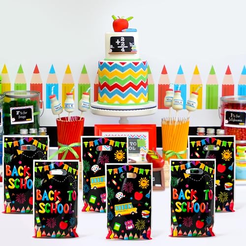 50 Pcs Back to School Party Favor Bags - Colorful Gift Bags