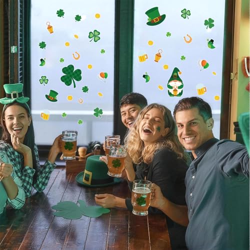 St. Patrick's Day Window Clings - 6 Sheet Shamrock Stickers