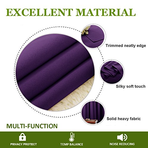 NICETOWN Blackout Curtain, 42x72 Inch Grommet Window Drape - Royal Purple