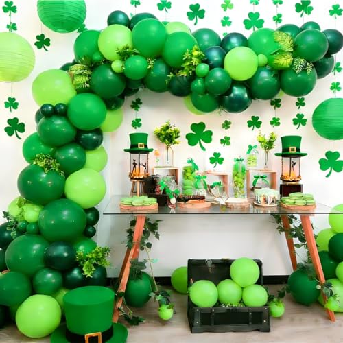 50pcs Green Balloons - 12 Inch Dark Green & Lime Latex for Party