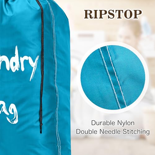 XL Travel Laundry Bags - 2 Pack, Gray & Sky Blue, 24" x 36"