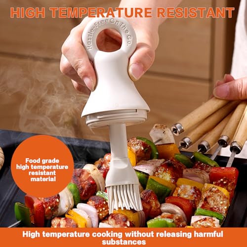 MMJ 150ml White Glass Oil Dispenser with Silicone Brush - Leak-Resistant