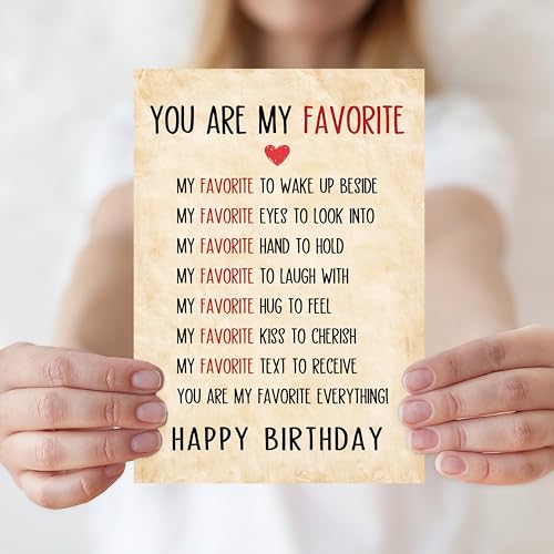 Romantic Birthday Card for Husband Wife, Premium Linen Card ZN416