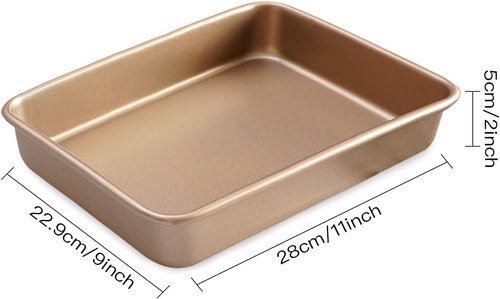 11-Inch Nonstick Baking Sheet Pans by [Brand Name] - Deep Cookie & Brownie Tray | Easy Clean & Food Safe