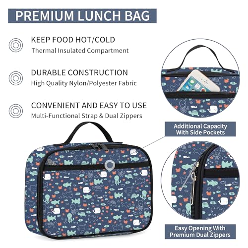 Kids Insulated Lunch Box Cooler Bag for School & Travel
