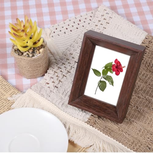 Eldraqth 2x3 Picture Frame, Rustic Walnut Wood Mini Photo Frame for Tabletop