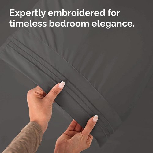 King Standard Pillow Cases by King - Ultra-Soft Hotel Quality Covers | Fade-Resistant & Wrinkle-Free - Charcoal, Set of 2