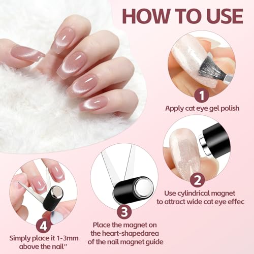 IOGOG 5-Piece Cat Eye Magnet Set for Gel Polish Nail Art