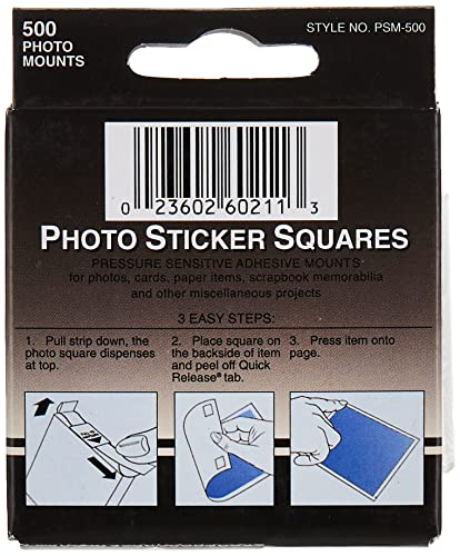 Pioneer Photo Mounting Squares - 500 Pack, Acid Free Adhesive