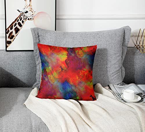 Emvency 18x18 Inch Colorful Abstract Watercolor Throw Pillow Cover
