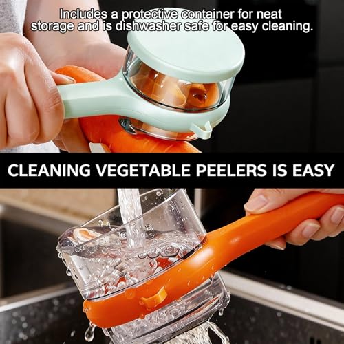 Hubaltuye 2-Piece Vegetable Peeler Set with Storage & Hooks