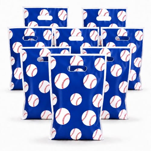Baseball Goodie Bags - 50 Pack Treat Bags with Handles for Parties