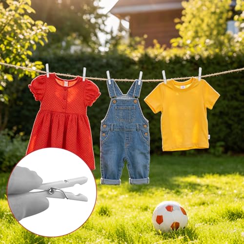 20 Mini Plastic Clothes Pins - 1.37 Inch for Crafts & Decorations