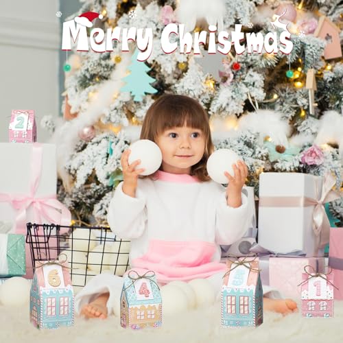 Cute Christmas Advent Calendar Boxes 24 Days Countdown Holiday Decor