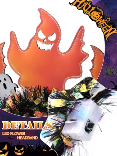 Light Up Halloween Ghost Headband LED Costume Hair Accessory