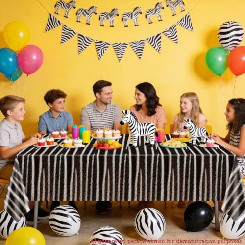 4 Pack Jungle Safari Animal Print Tablecloths - Colorful Wildlife Theme