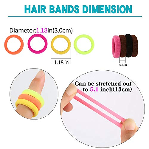 QRTVI Baby Hair Ties Soft Seamless Cotton Ponytail Holders 120 Pcs
