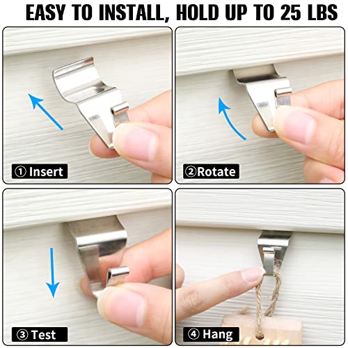 Aminigram 24-Pack Heavy Duty Vinyl Siding Hooks for Outdoor Decor
