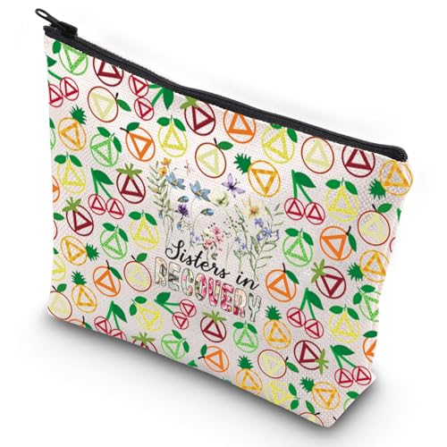 Sobriety Gift Makeup Bag Waterproof Canvas Recovery Cosmetic Pouch