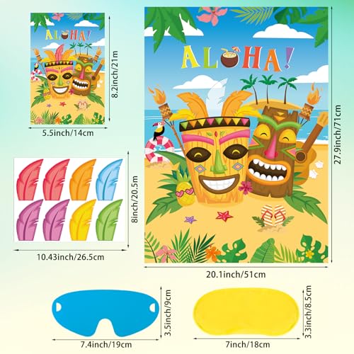 Hawaiian Tiki Party Game - Pin the Feather on the Tiki