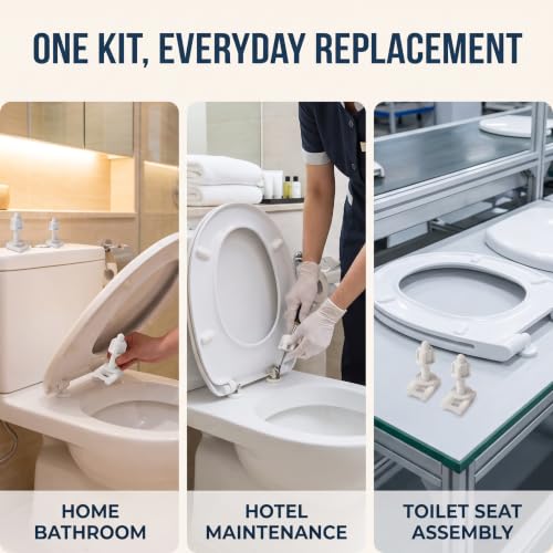 Universal Toilet Seat Screws and Nuts with Rubber Washers - 2 Pack