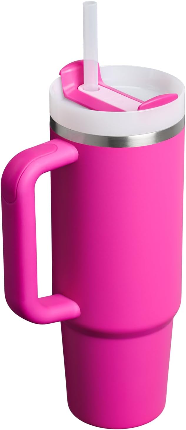 STANLEY Quencher H2.0 Tumbler - 30 oz Insulated Stainless Steel with Handle & Straw | BPA-Free | Violet Blossom