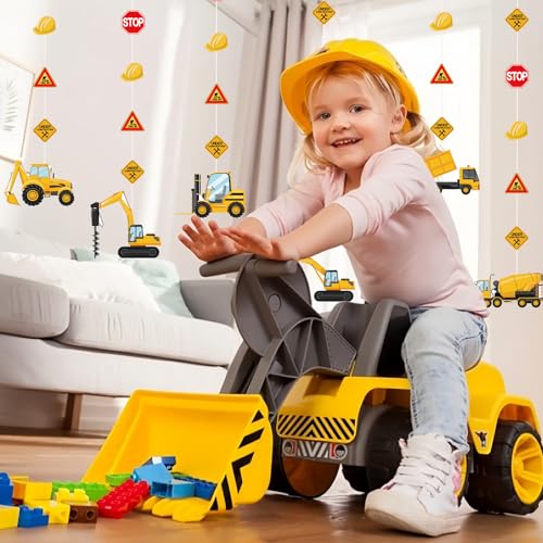 Construction Birthday Party Banner Set - 10 Pack Vehicle Garlands