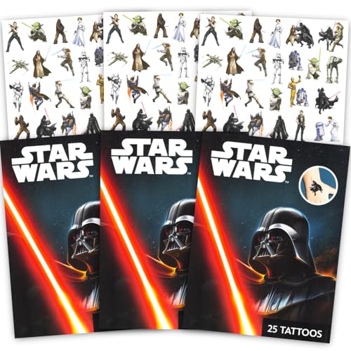 Star Wars Temporary Tattoos for Kids - 75 Pack Party Favors Bundle