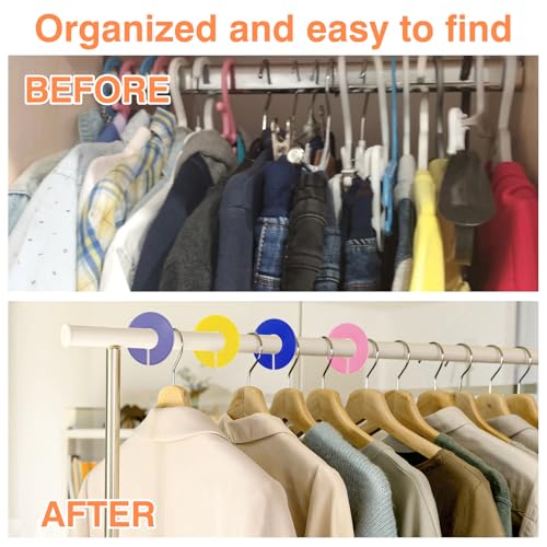 Giantree 10-Piece Round Closet Dividers for Hanging Clothes, Multi-Color
