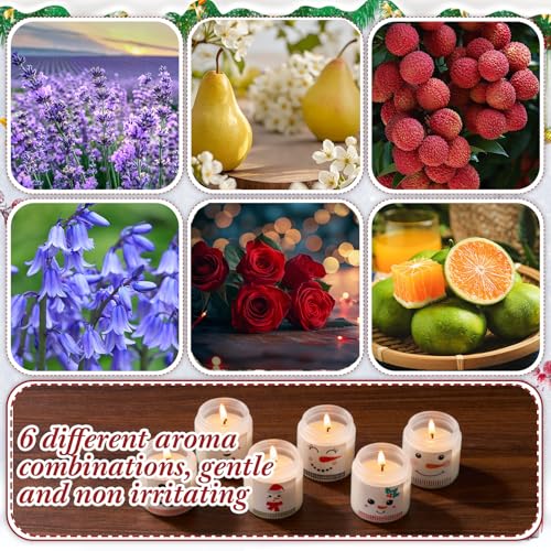 Christmas Snowman Candles Set - 24 Pcs Holiday Gift with Mini Hats