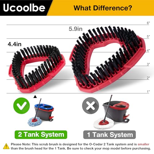 O-Cedar Compatible Spin Mop Scrub Brush Head - Durable Cleaning Tool