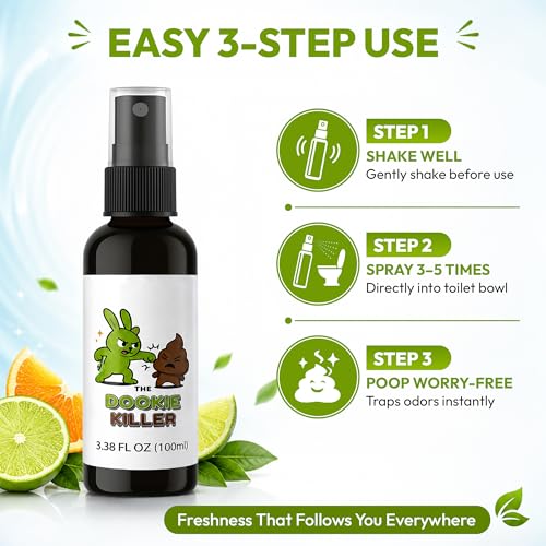 The Dookie Killer Pre-Poop Toilet Spray, 100ml Lemongrass Deodorizer