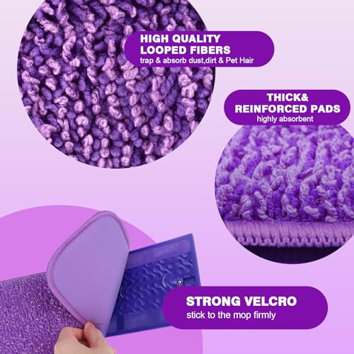 HOMEXCEL Microfiber Mop Pads for Swiffer PowerMop 4 Pack - Washable & Reusable
