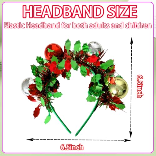 Christmas Glitter Pom-Pom Headband Festive Party Hair Accessory