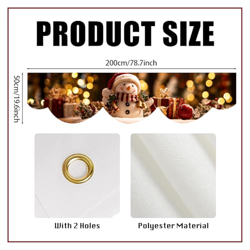 Nuxovilar Snowman Warm Lights Wave Banner - 19.68x78.74 inches