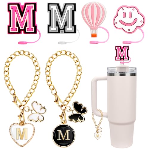 6PCS Stanley Cup Accessories - Straw Cover Caps & Letter Charms